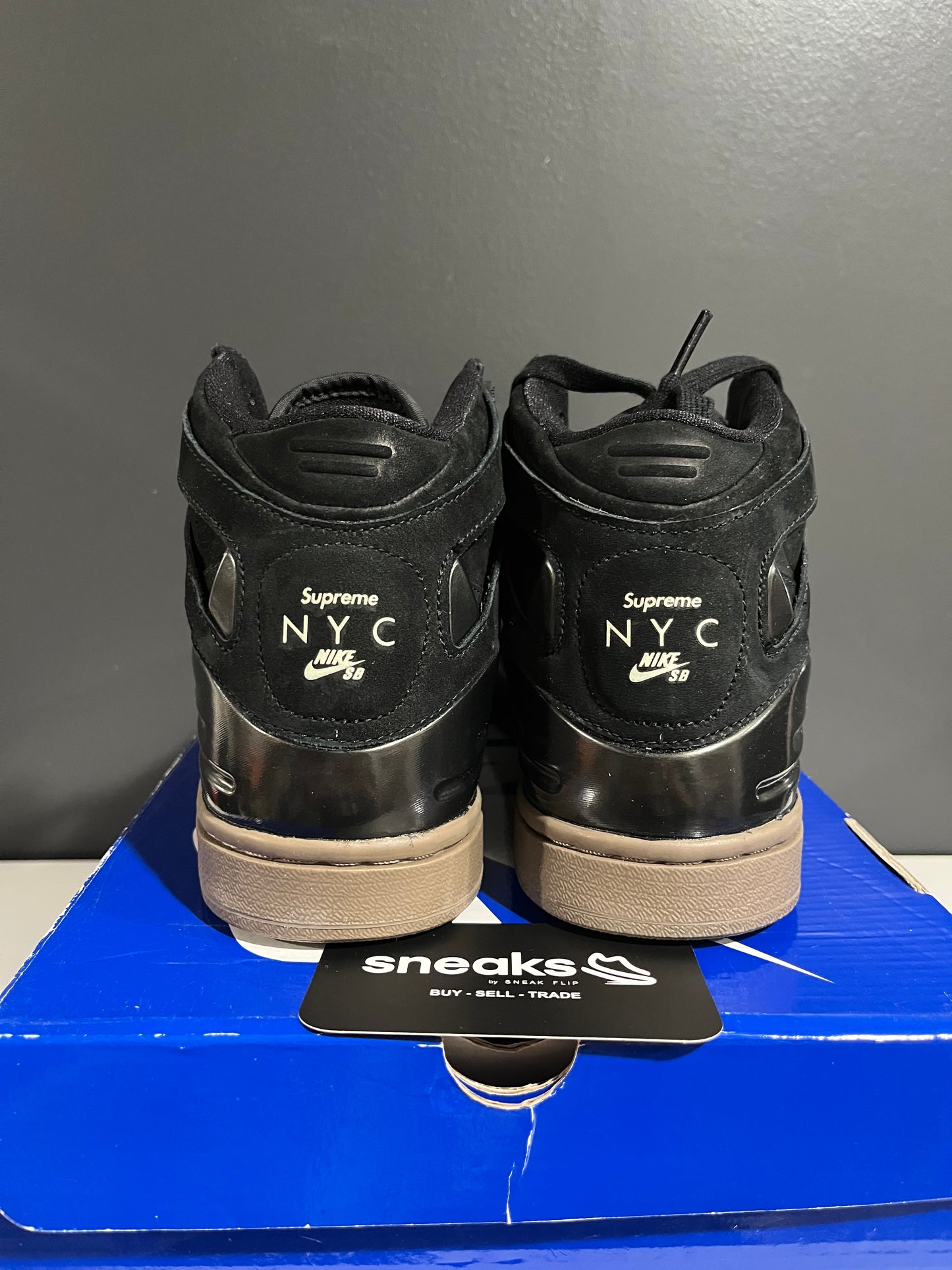 NEW Zoom Air 94 Hi Supreme Black 428927-005 SIZE 9.5M OG ALL JN25-205