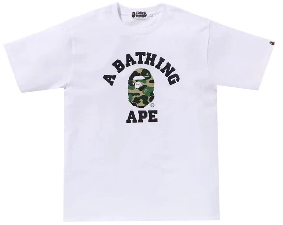 BAPE ABC Camo College Organic Cotton Tee White/Green
