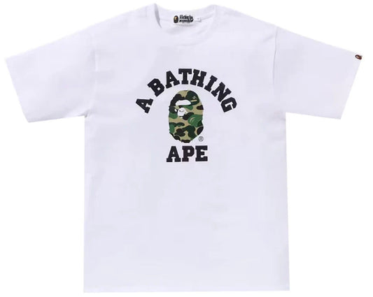 BAPE ABC Camo College Organic Cotton Tee White/Green