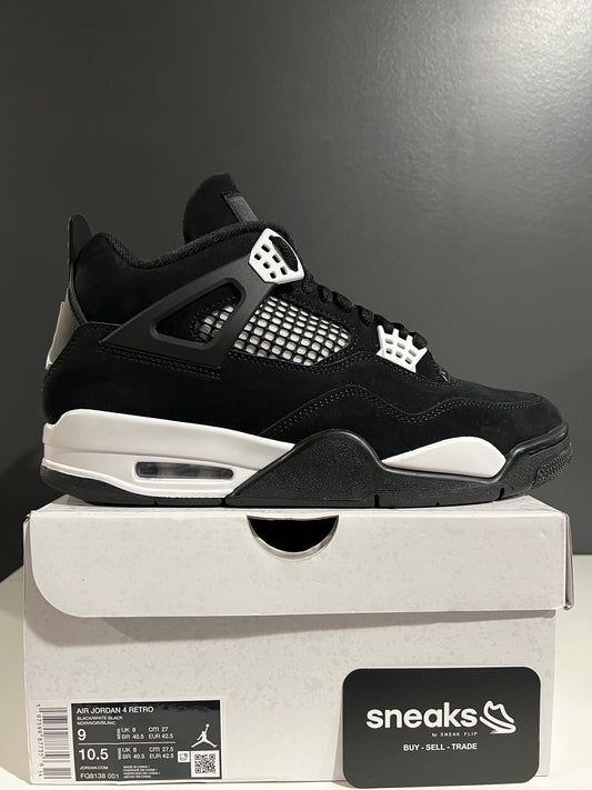 USED Air Jordan 4 Retro White Thunder FQ8138-001 SIZE 9M OG ALL