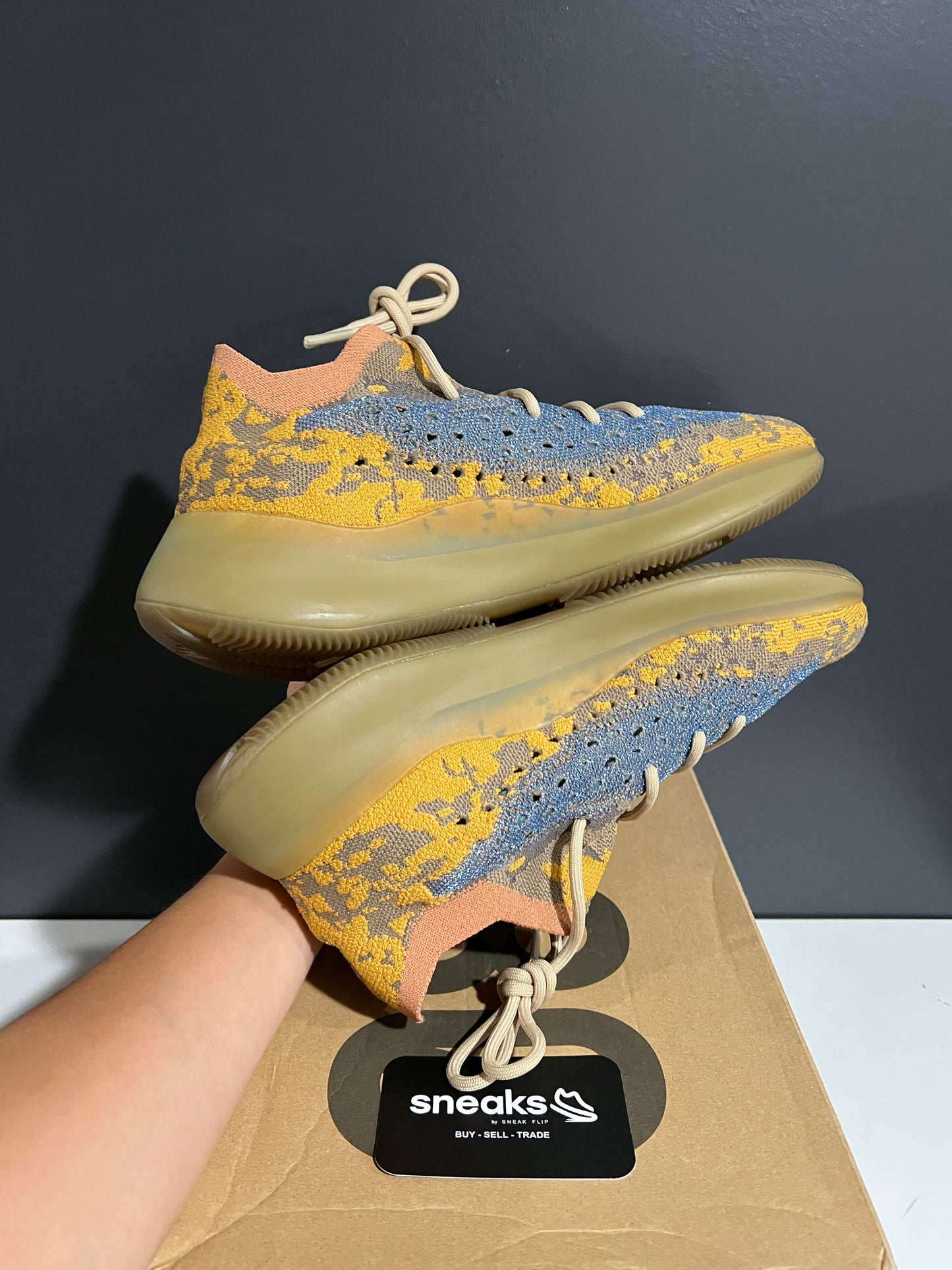 USED Yeezy Boost 380 Blue Oat Non-Reflective Q47306 SIZE 10M OG ALL AG25-272