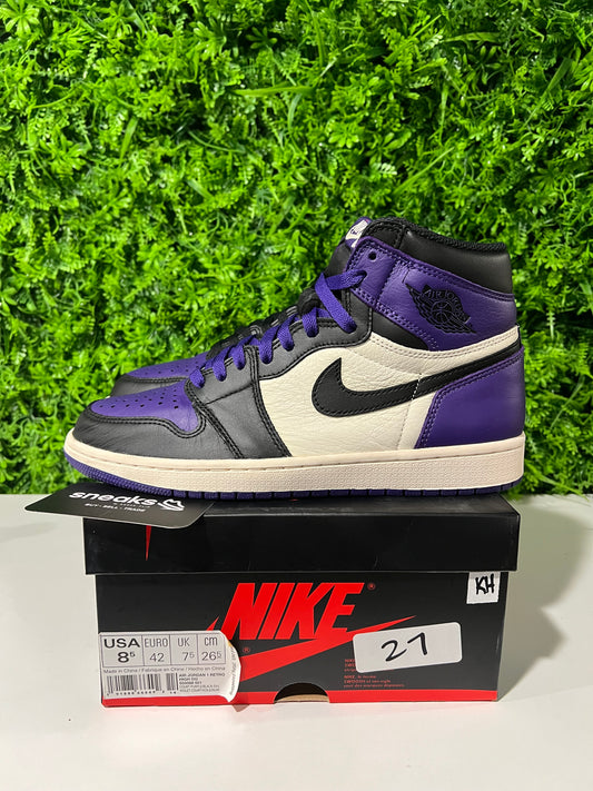 USED Air Jordan 1 Retro High OG Court Purple 555088-501 SIZE 8.5M