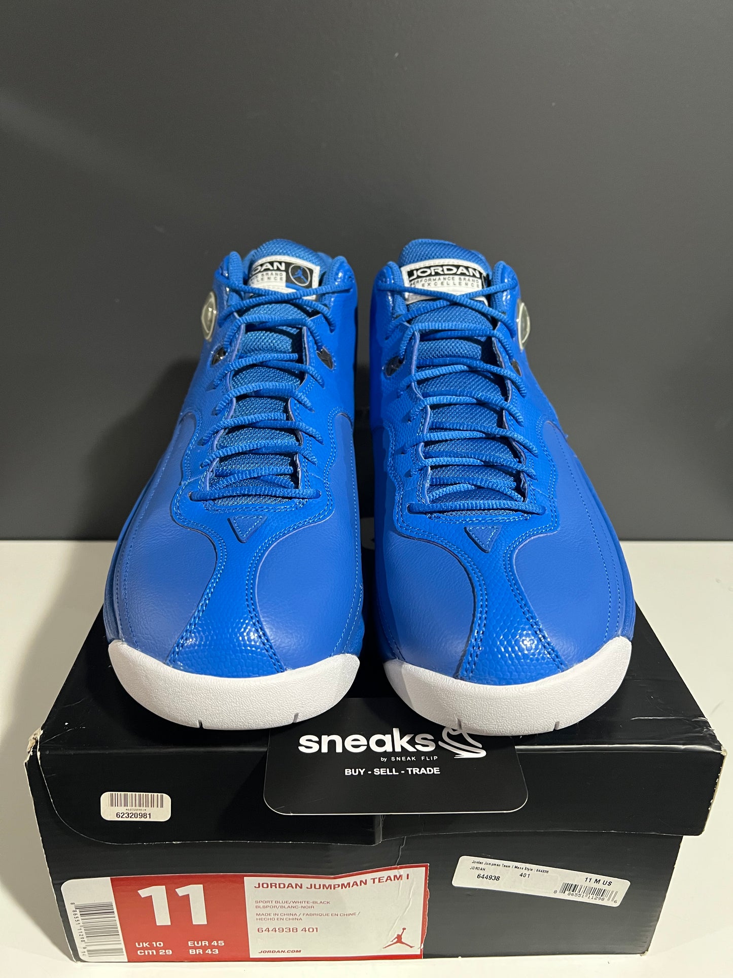 TRIED ON Jordan Jumpman Team 1 Sport Blue 644938-401 SIZE 11M OG ALL AG25-59
