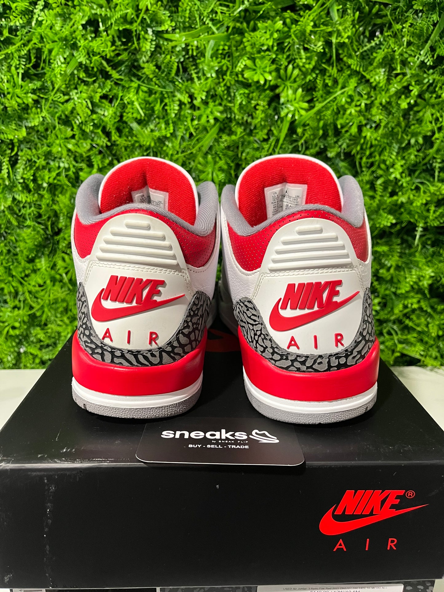 USED Air Jordan 3 Retro Fire Red 2022 DN3707-160 SIZE 10.5M OG ALL