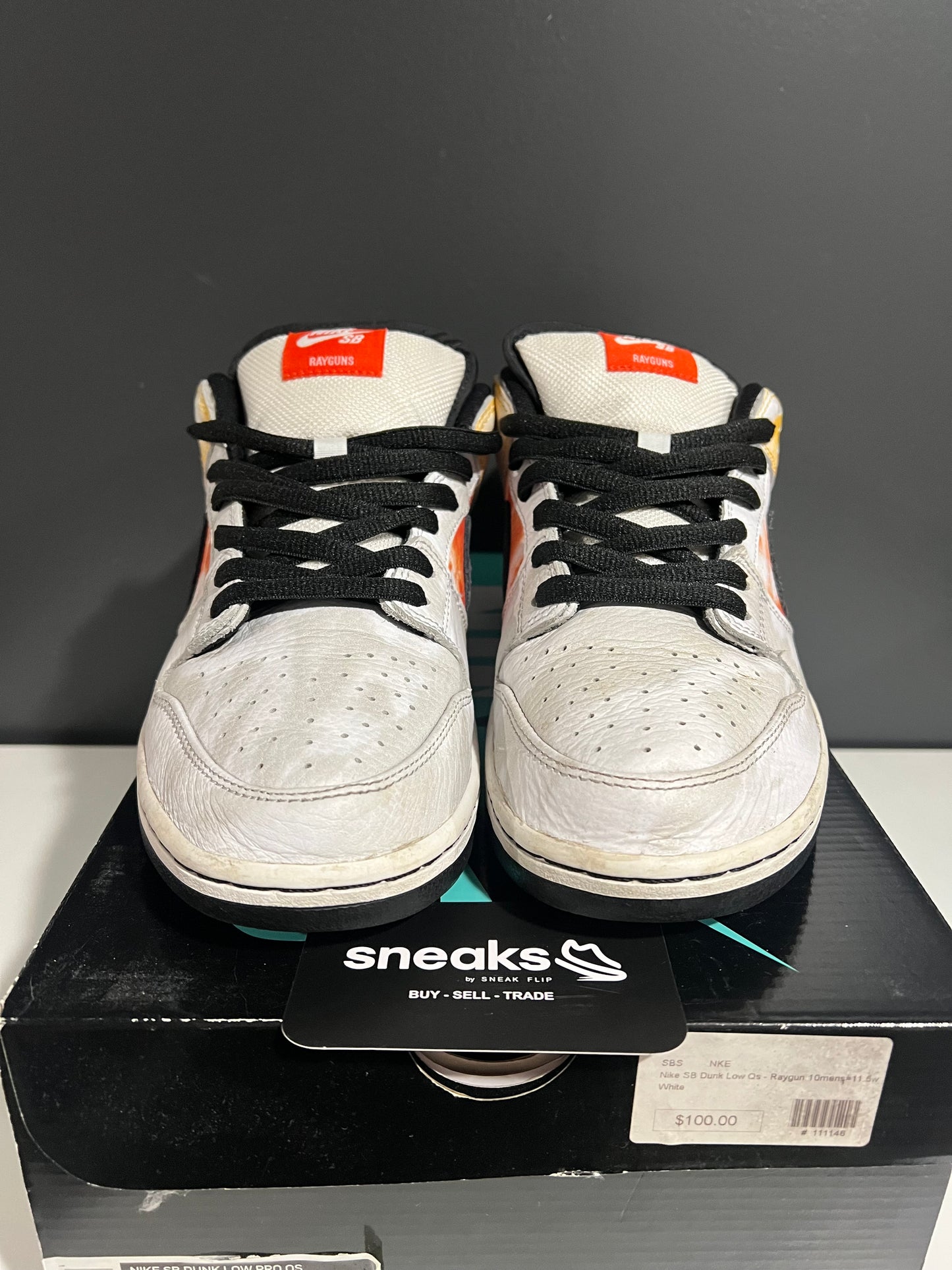 USED Dunk Low SB Tie Dye Rayguns 2019 BQ6832-101 SIZE 10M OG ALL JN25-202