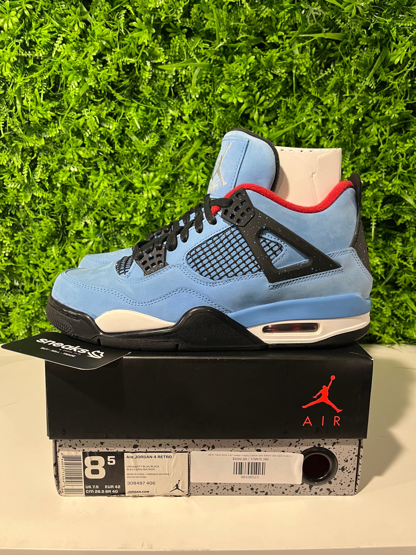 NEW Travis Scott x Air Jordan 4 Retro Cactus Jack 308497-406 SIZE 8.5M OG ALL
