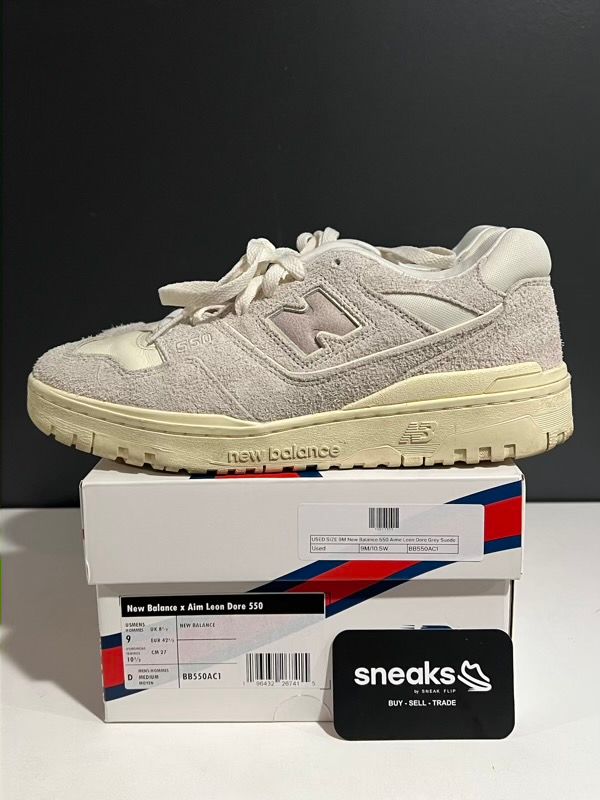 USED SIZE 9M New Balance 550 Aime Leon Dore Grey Suede - Used