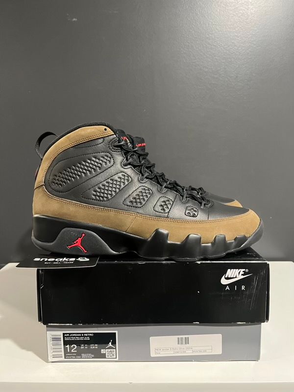 NEW SIZE 12M Jordan 9 Retro Olive (2024)