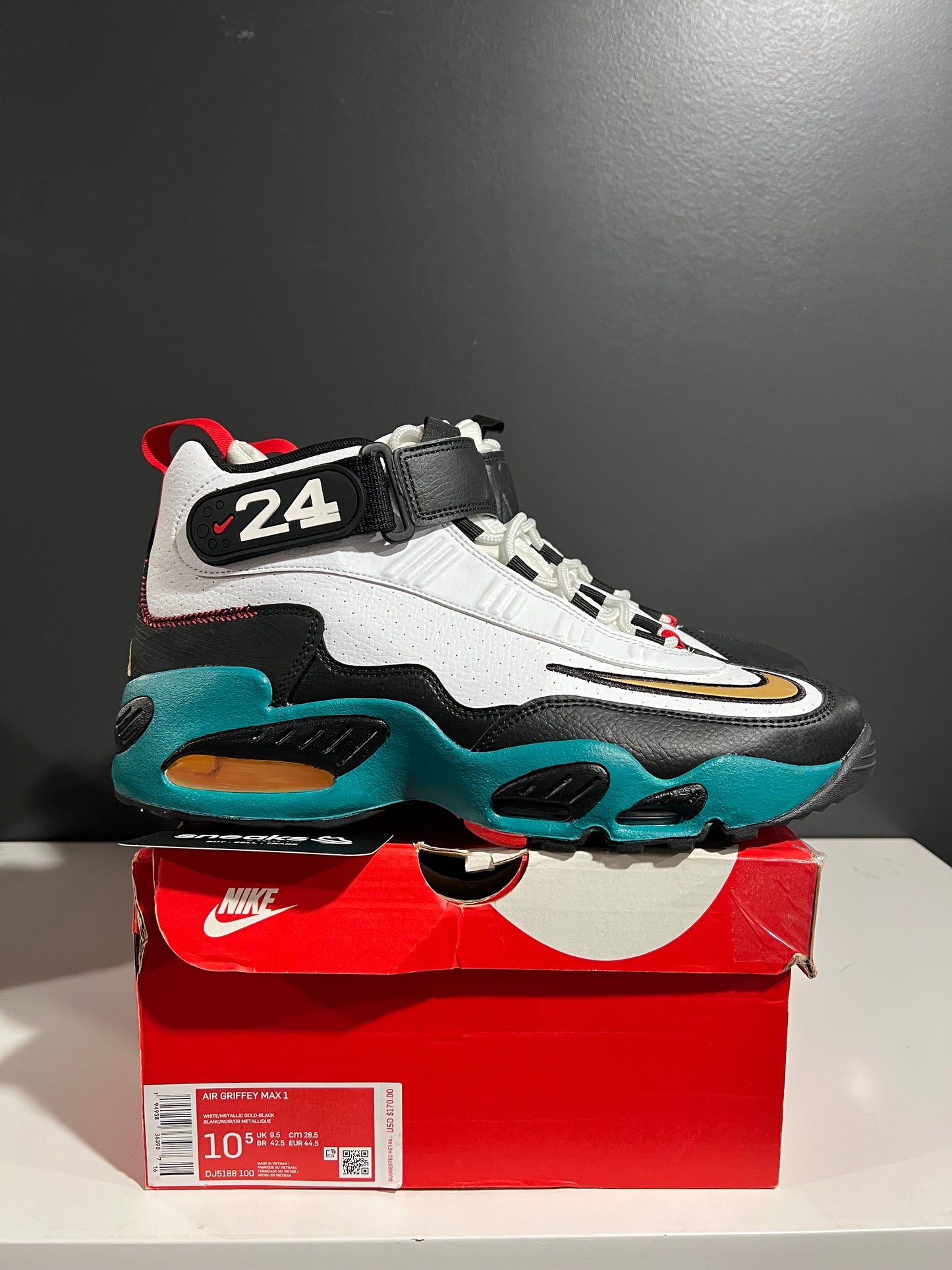 USED Air Griffey Max 1 Sweetest Swing DJ5188-100 SIZE 10.5M OG ALL JY25-138