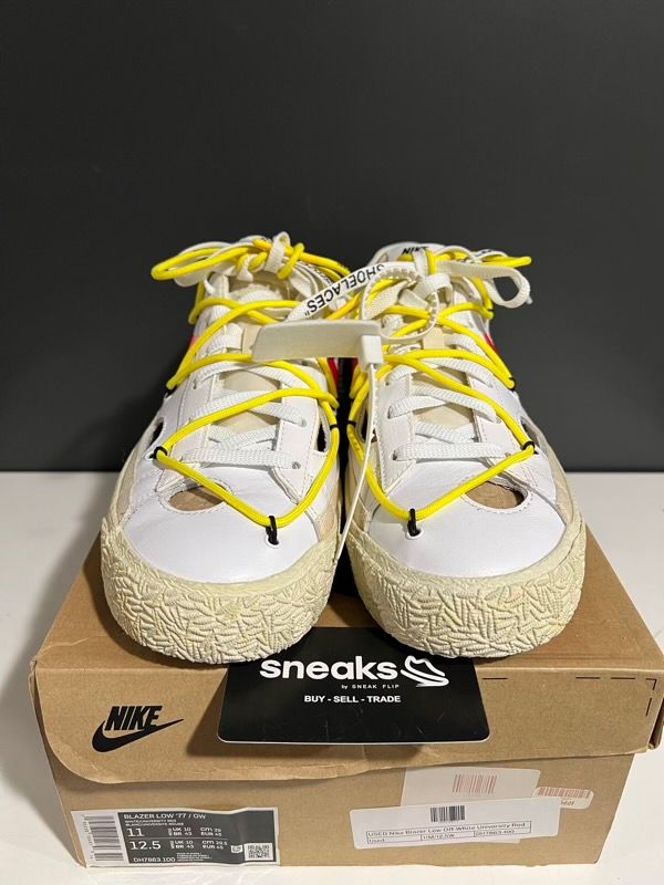 USED SIZE 11M Nike Blazer Low Off-White University Red - Used