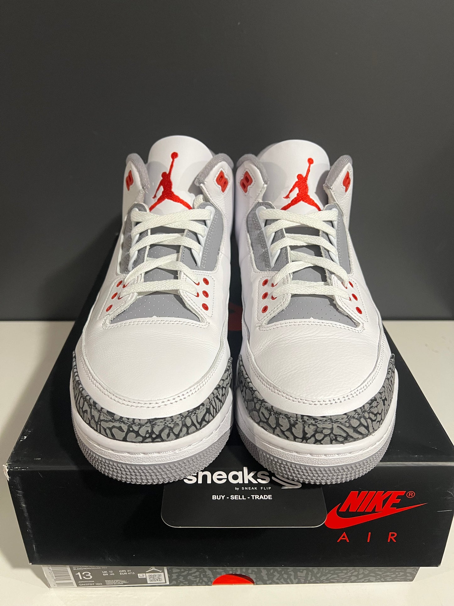 USED Air Jordan 3 Retro Fire Red 2022 DN3707-160 SIZE 13M OG ALL AG25-13