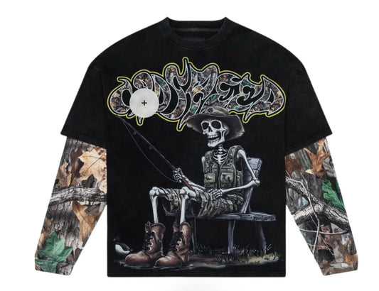 Godspeed Gone Fishing Layered T-Shirt Black Wash