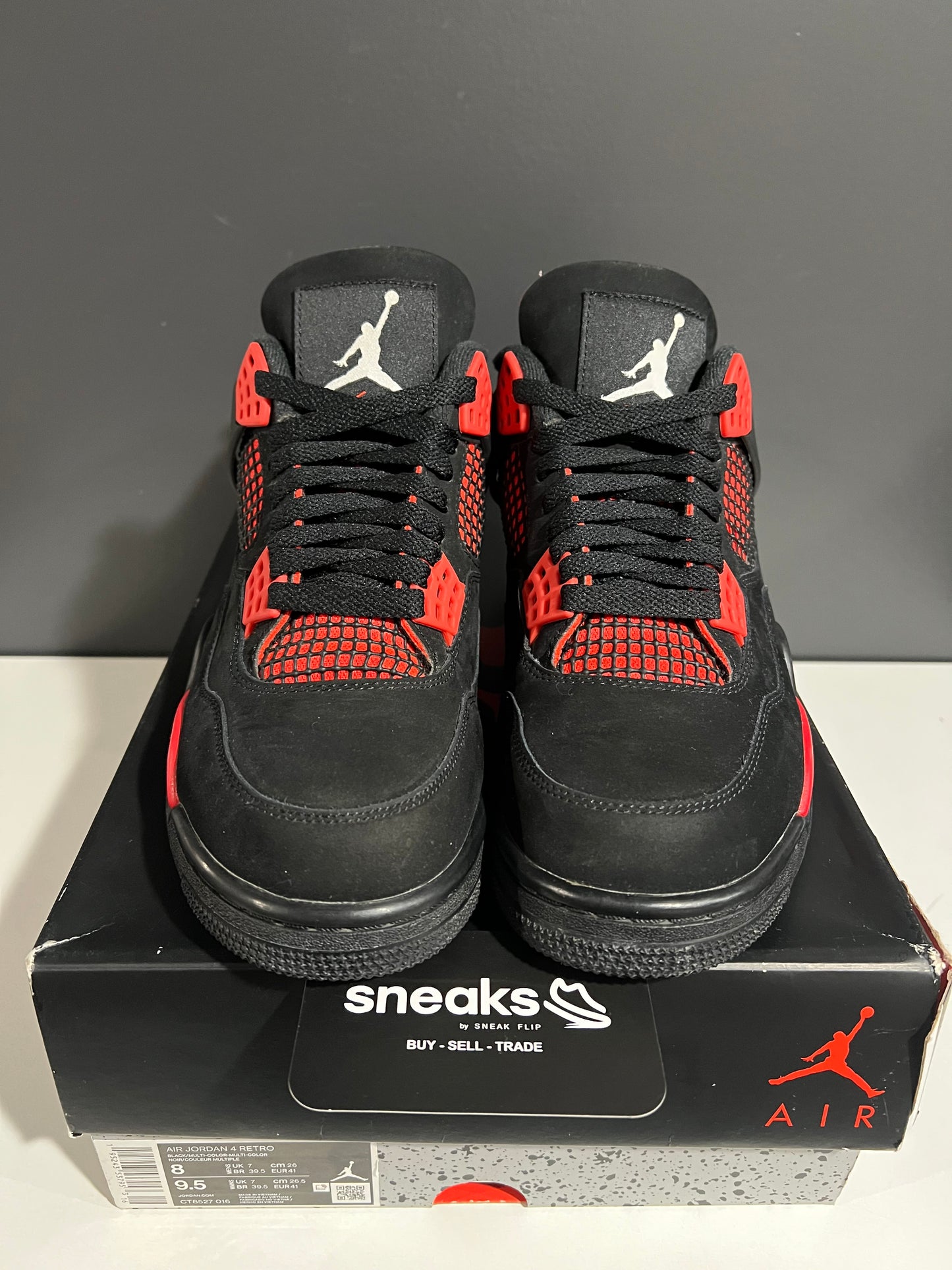 USED Air Jordan 4 Retro Red Thunder CT8527-016 SIZE 8M OG ALL AG25-115