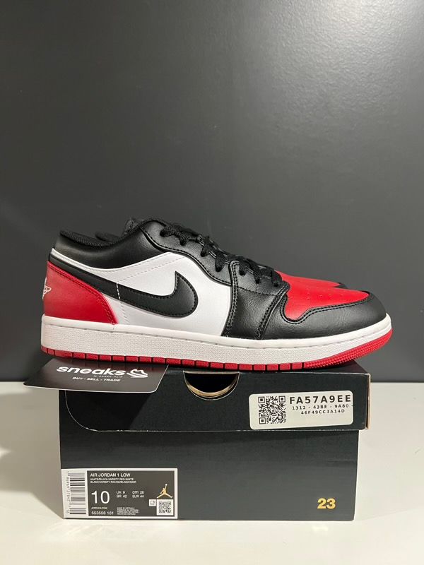 USED SIZE 10M Jordan 1 Low Bred Toe 2.0 - Used