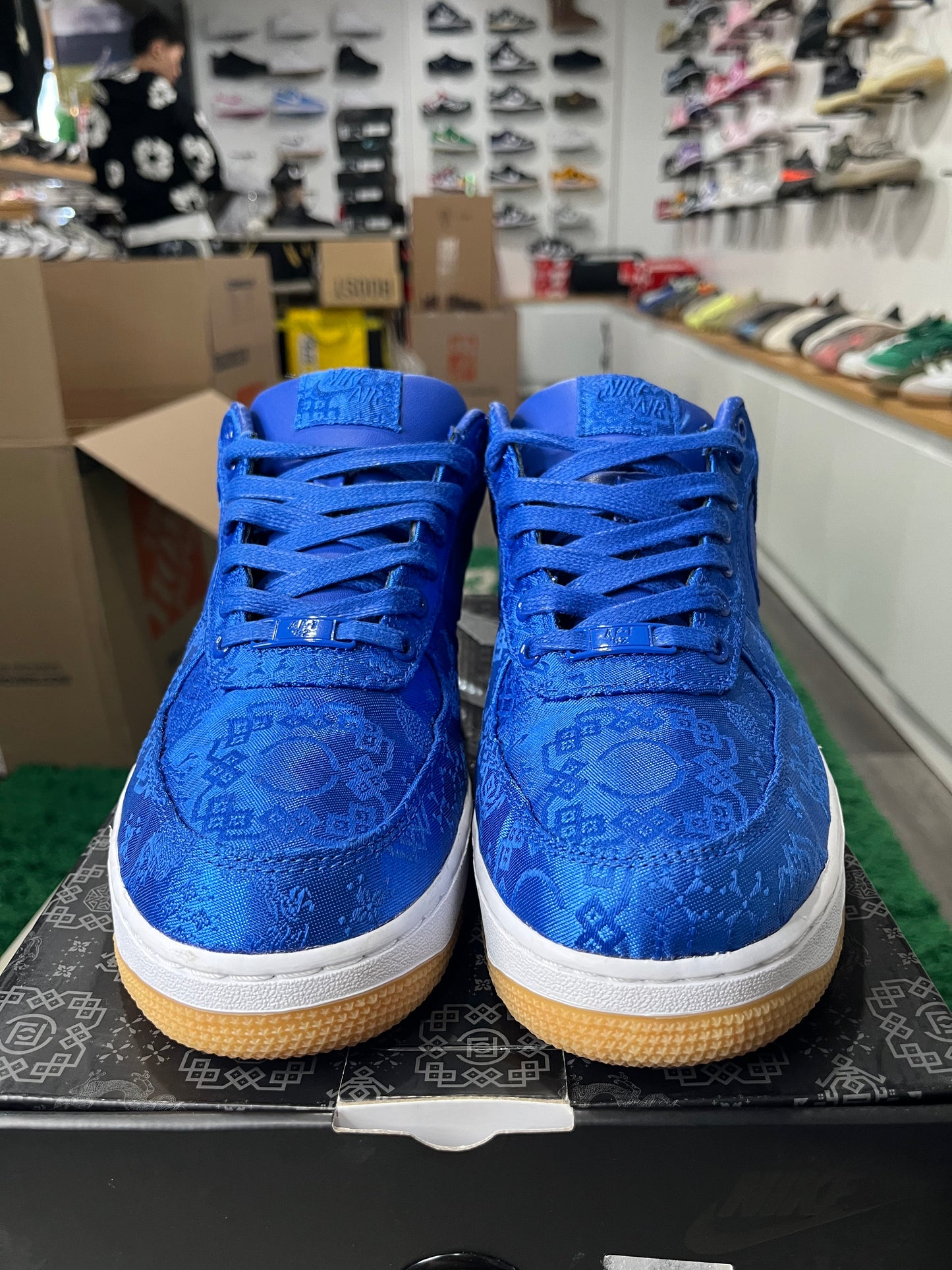 CLOT x Air Force 1 PRM Royal Silk USED CJ5290-400 SIZE 9M