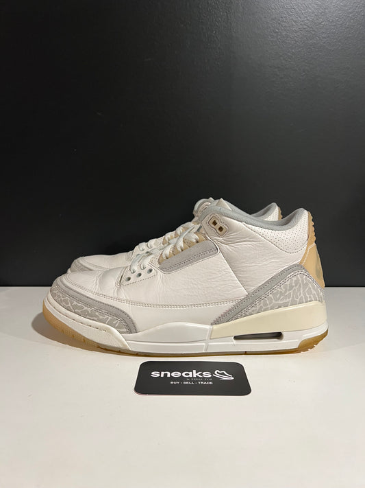 USED Air Jordan 3 Retro SE Craft Ivory FJ9479-100 SIZE 9.5M NO BOX AG25-15
