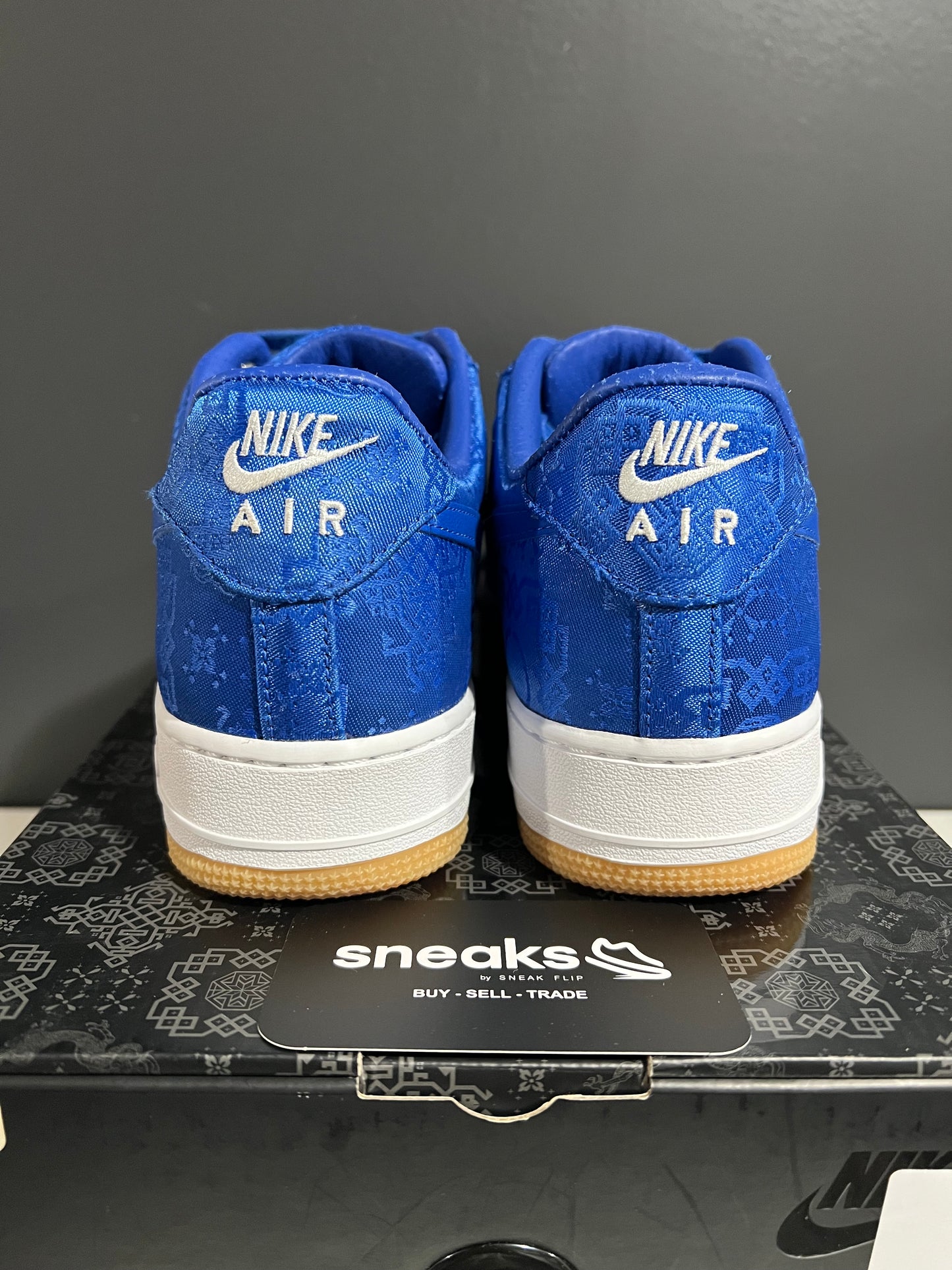 USED CLOT x Air Force 1 PRM Royal Silk CJ5290-400 SIZE 9.5M OG ALL JY25-151