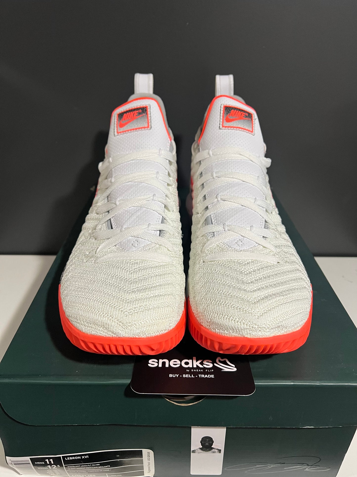 NEW Nike LeBron 16 Hot Lava White CI1521-100 SIZE 11M OG ALL JY25-217