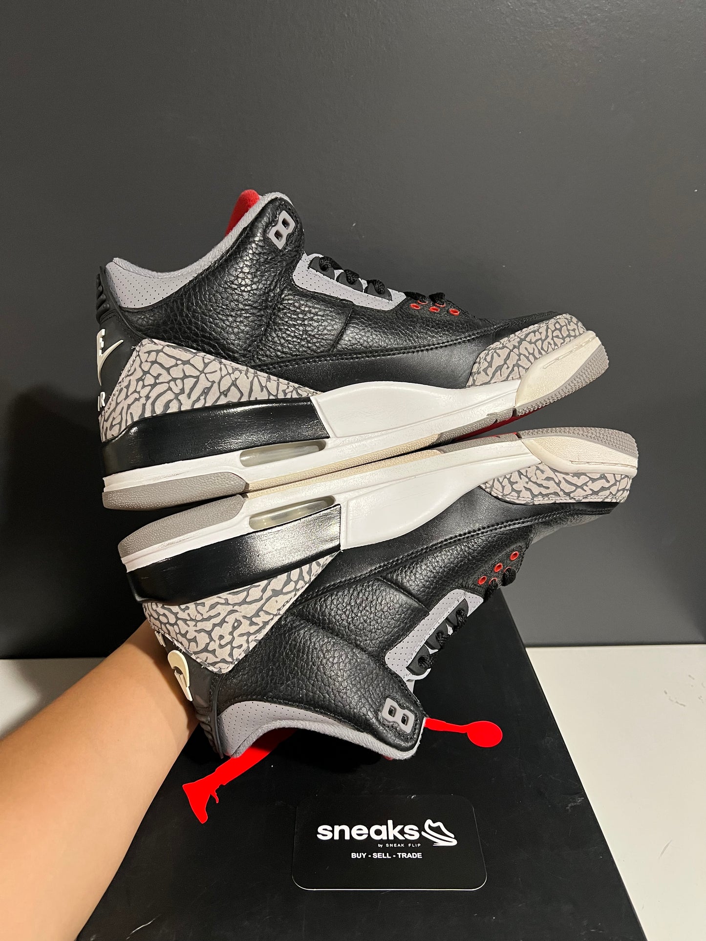 USED Air Jordan 3 Retro OG Black Cement 2018 854262-001 SIZE 10M OG ALL JY25-92