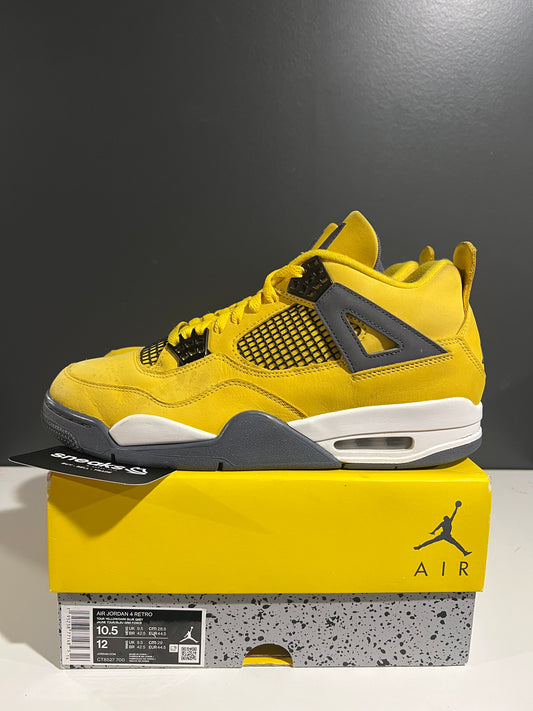 USED Air Jordan 4 Retro Lightning 2021 CT8527-700 SIZE 10.5M OG ALL