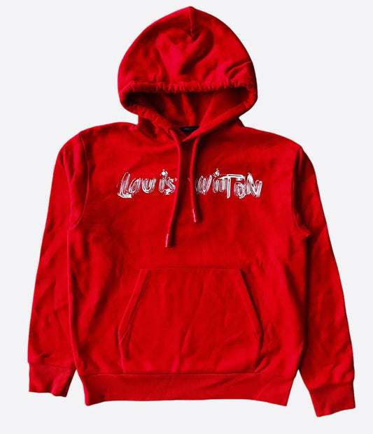 Louis Vuitton Red Silver Graphic Hoodie