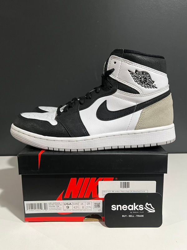 USED SIZE 9M Jordan 1 Retro High OG Bleached Coral - Used