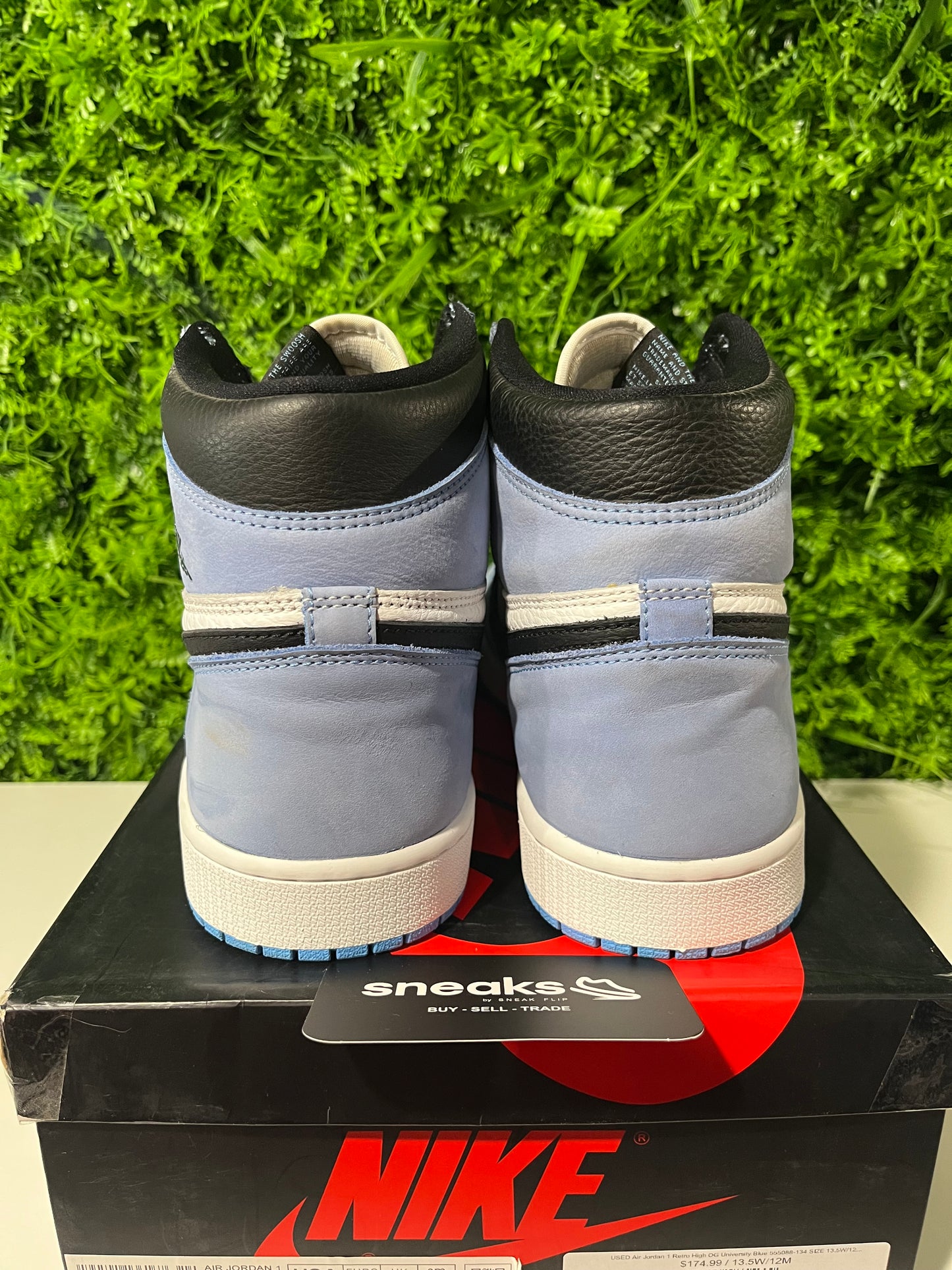 USED Air Jordan 1 Retro High OG University Blue 555088-134 SIZE 13.5W/12M OG ALL
