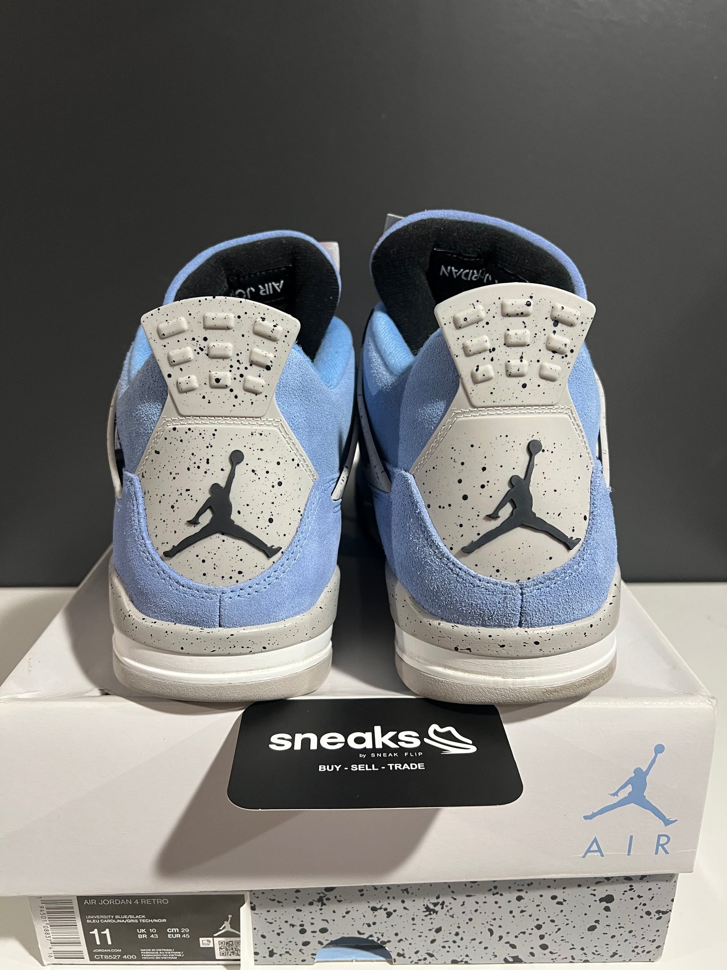 USED Air Jordan 4 Retro University Blue CT8527-400 SIZE 11M OG ALL AG25-38