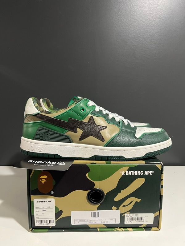 USED SIZE 11M A Bathing Ape Bape SK8 Sta ABC Camo Green 2022 - Used