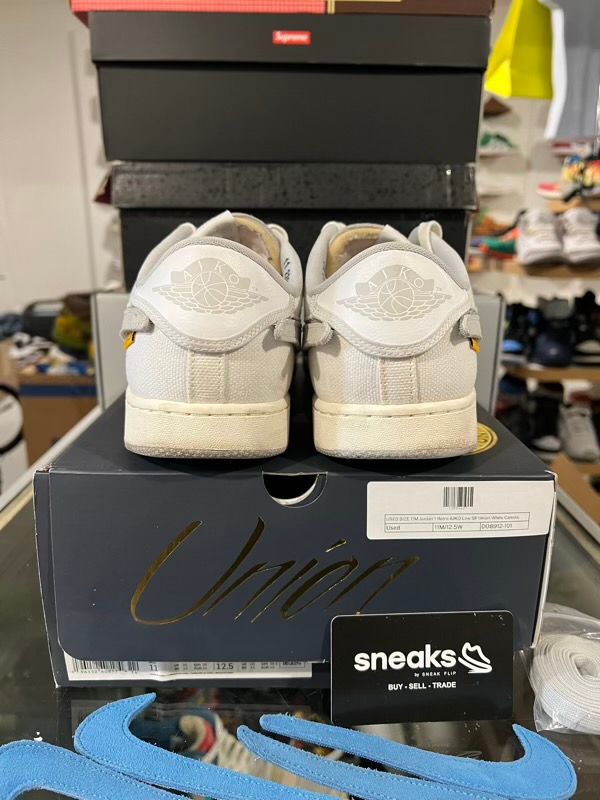 USED SIZE 11M Jordan 1 Retro AJKO Low SP Union White Canvas - Used