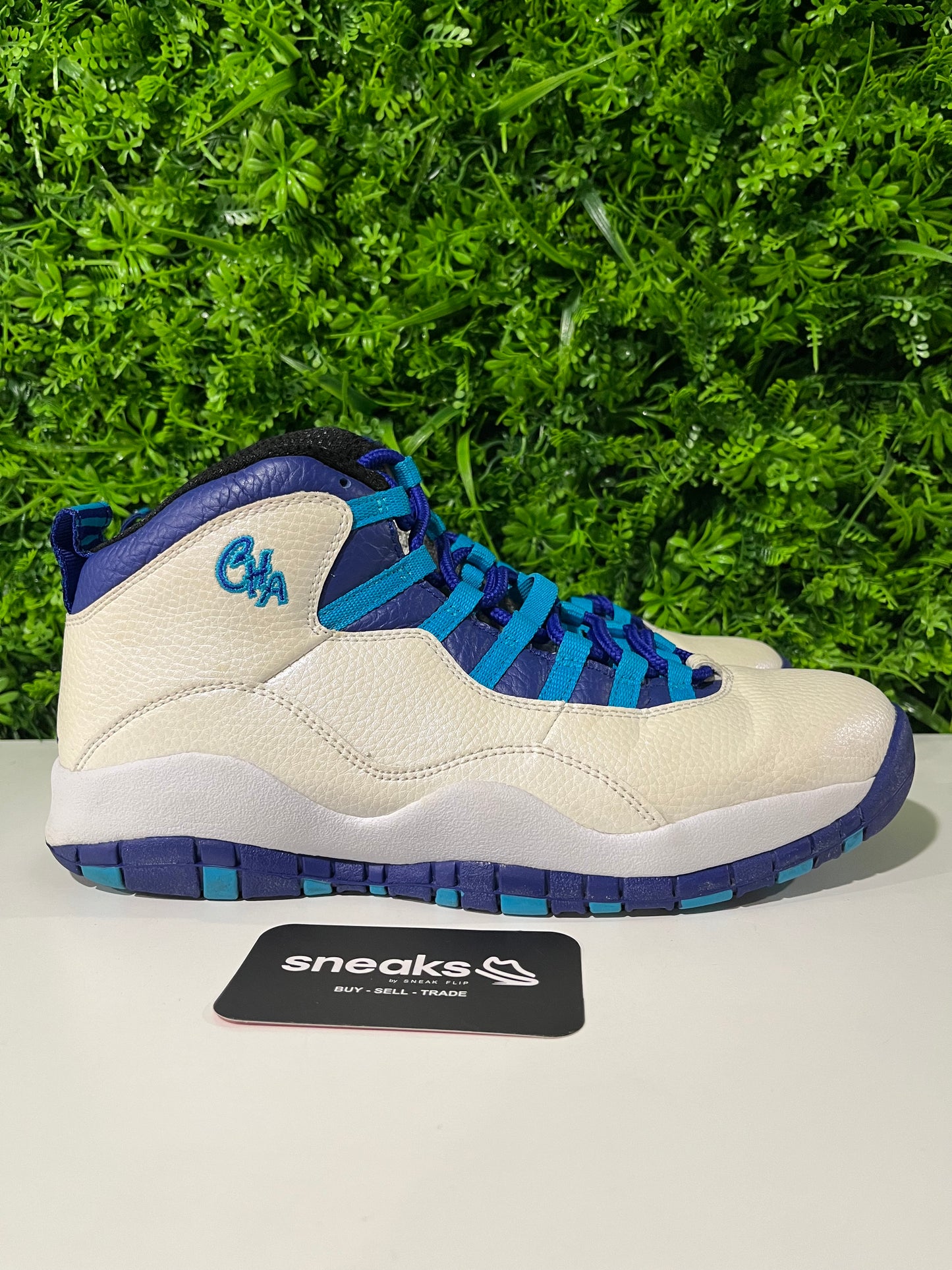 USED Air Jordan 10 Retro Charlotte Hornets 310805-107 SIZE 9.5M NO BOX