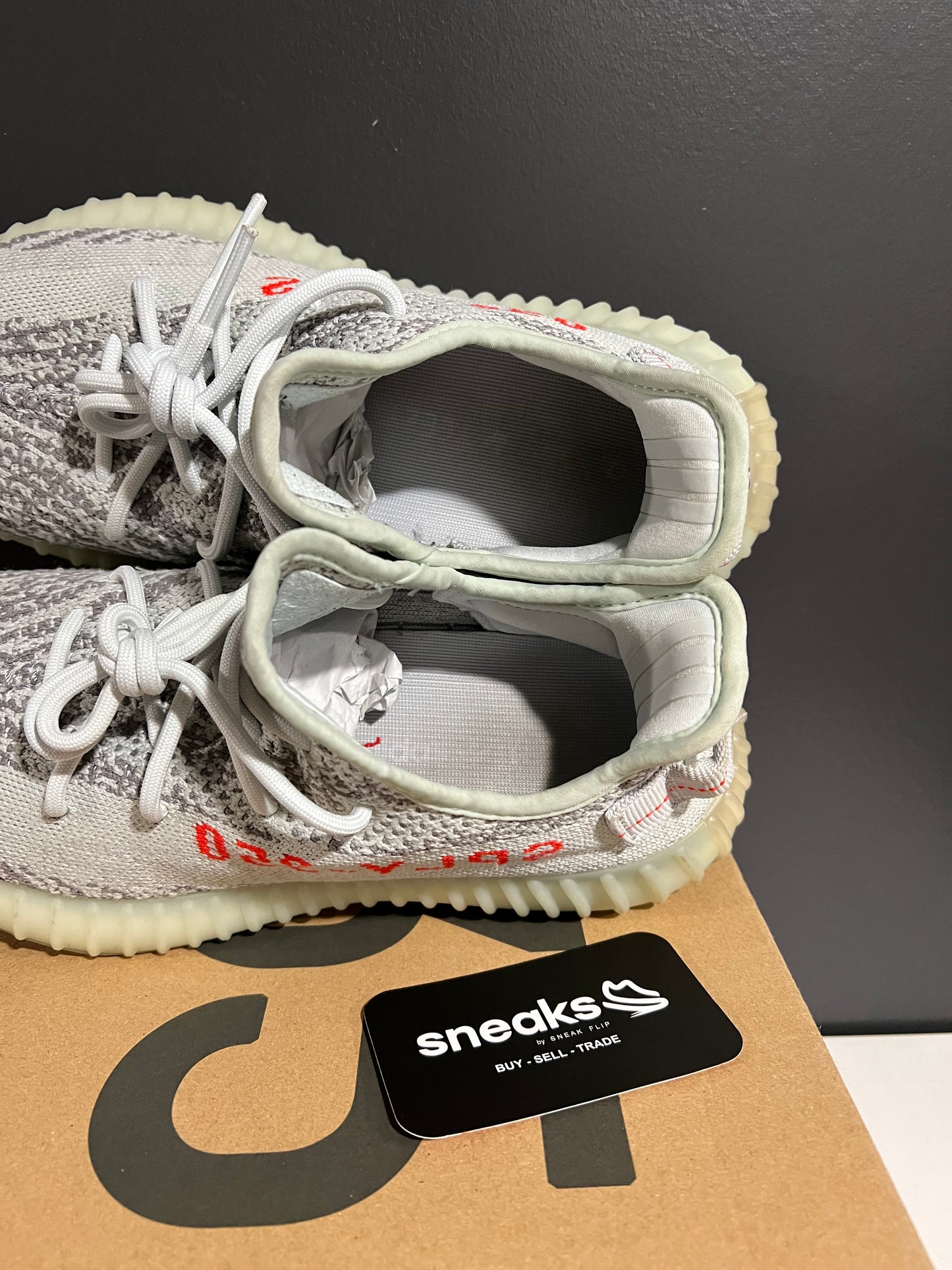 USED Yeezy Boost 350 V2 'Blue Tint' 2017 B37571 SIZE 7.5M OG ALL AG25-174