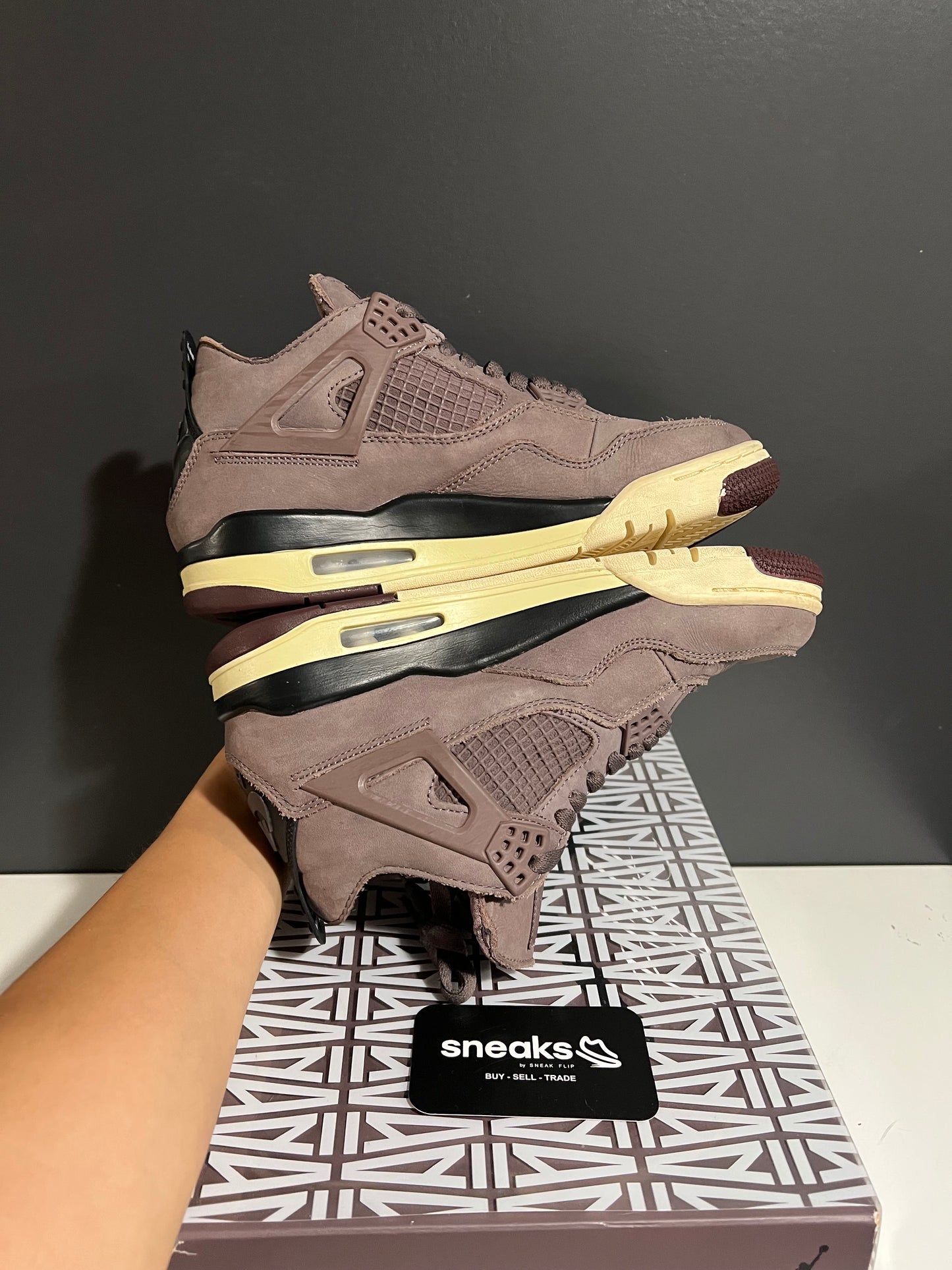 USED A Ma Maniére x Air Jordan 4 Retro Violet Ore DV6773-220 SIZE 6.5M OG ALL JN25-194