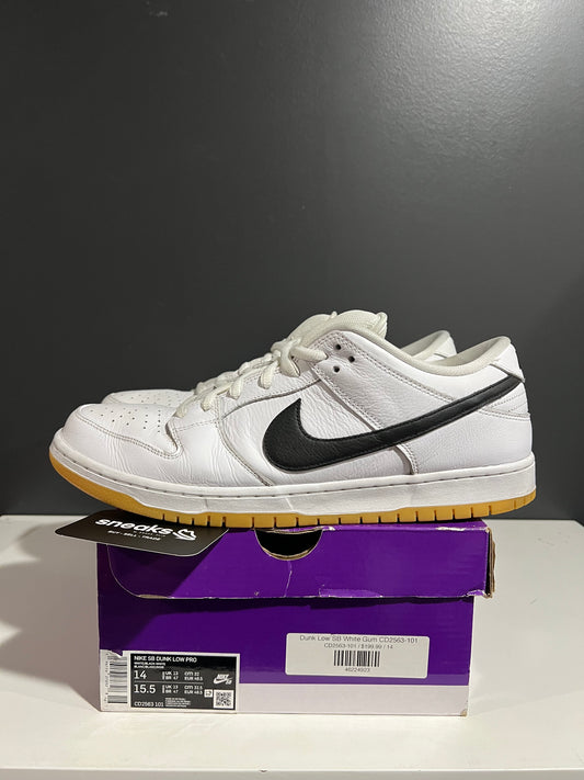 USED Dunk Low SB White Gum CD2563-101 SIZE 14M OG ALL