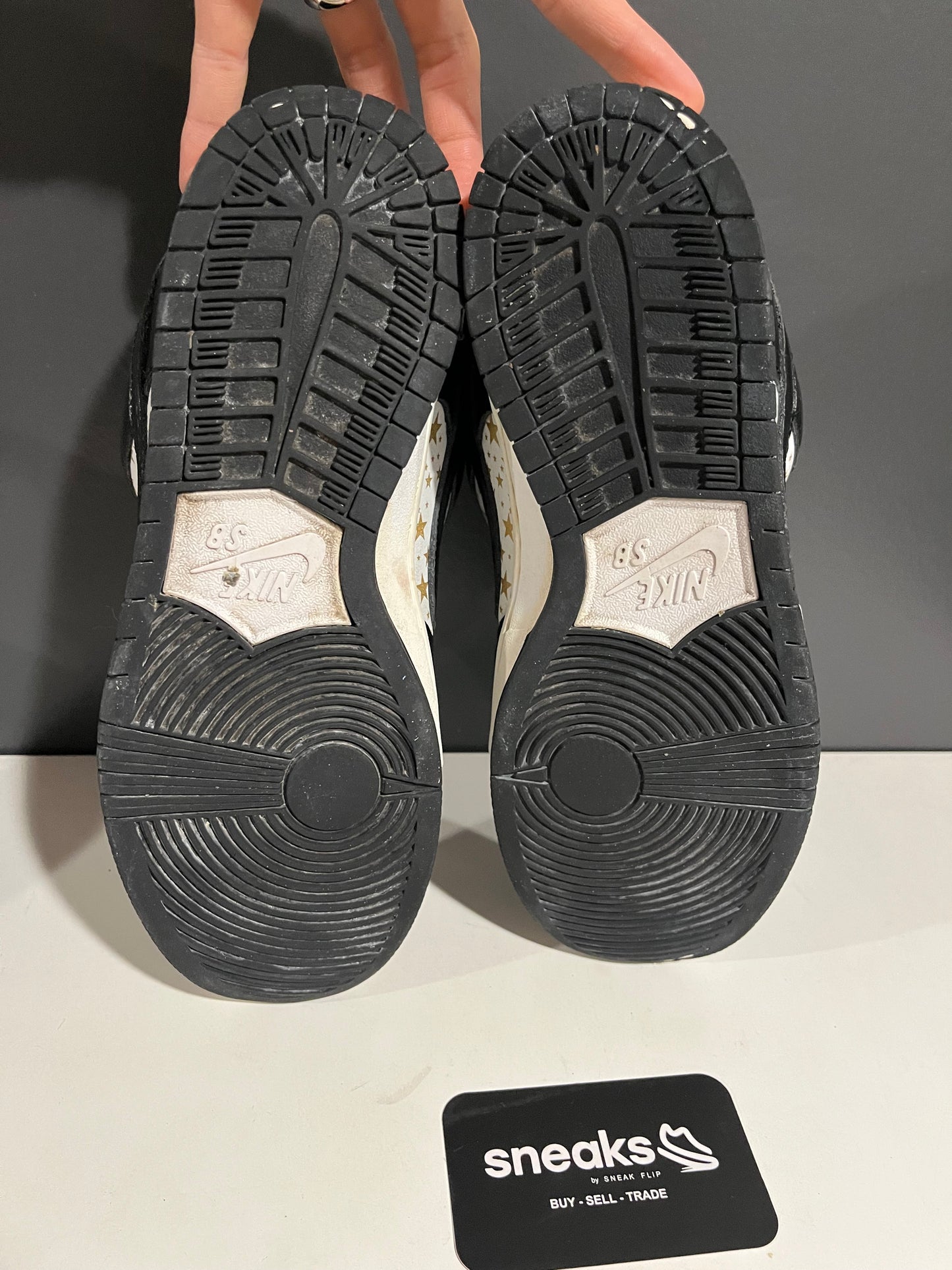 USED Supreme x Dunk Low OG SB QS Black DH3228-102 SIZE 7M NO BOX