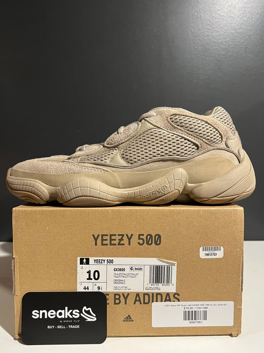USED Yeezy 500 Taupe Light GX3605 SIZE 10M OG ALL AG25-267