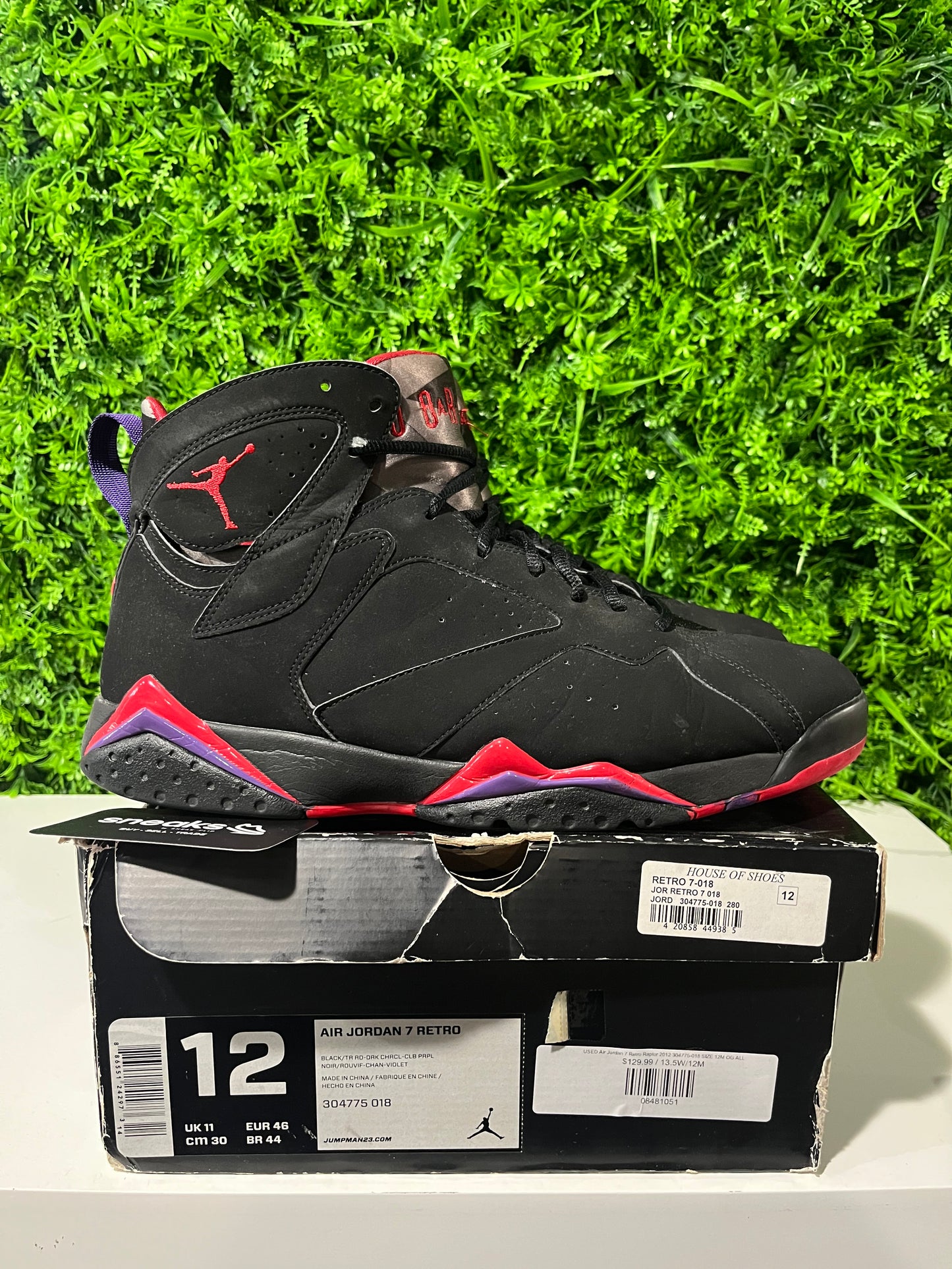 USED Air Jordan 7 Retro Raptor 2012 304775-018 SIZE 12M OG ALL