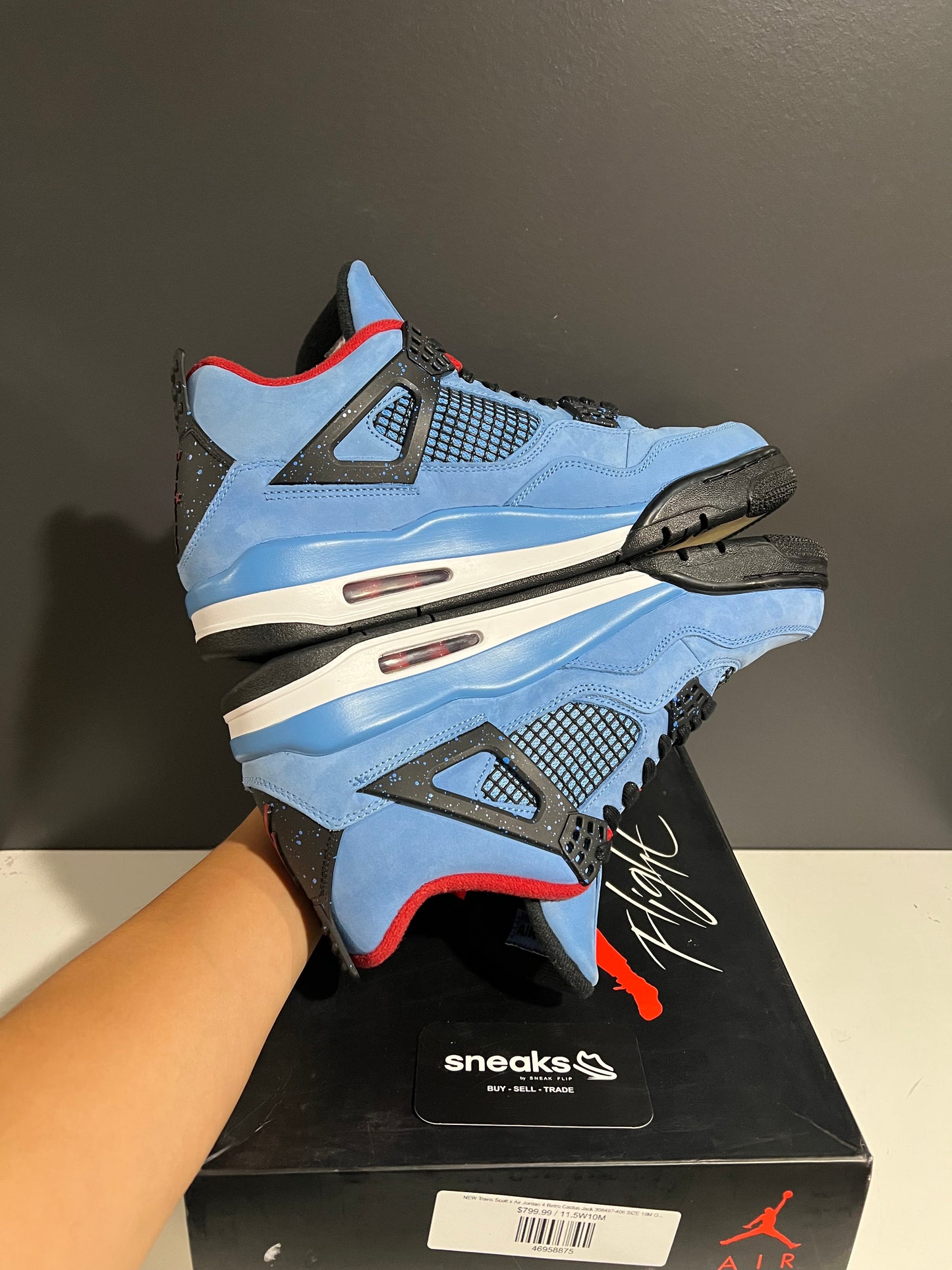 NEW Travis Scott x Air Jordan 4 Retro Cactus Jack 308497-406 SIZE 10M OG ALL AG25-213