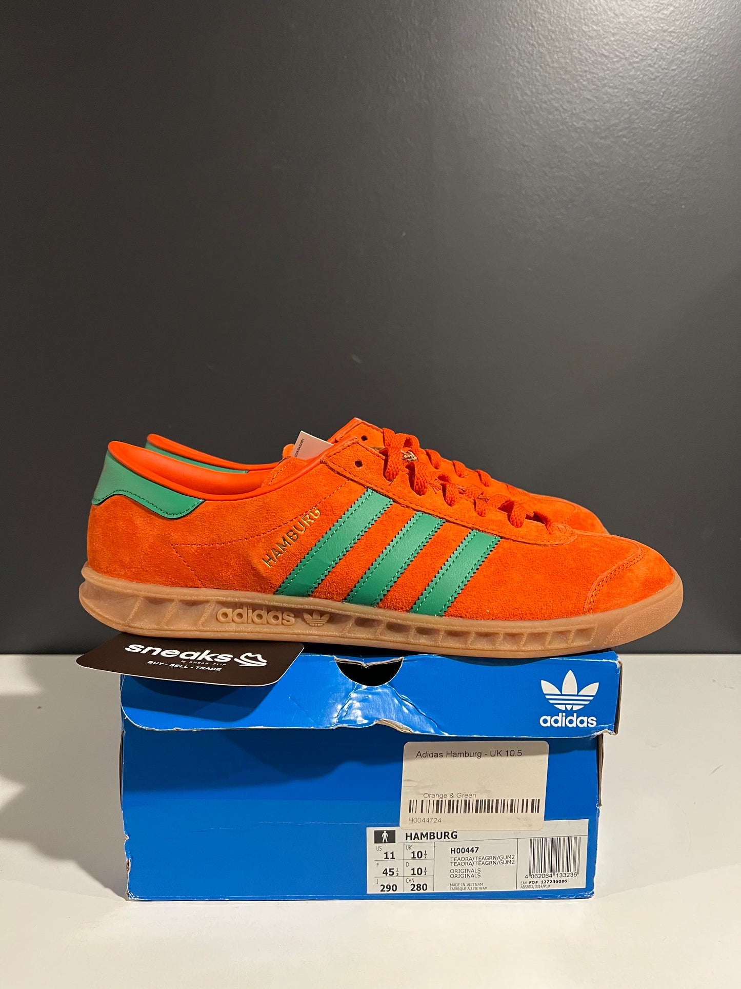 NEW Adidas Hamburg Orange Green  H00447 SIZE 11M OG ALL AG25-291