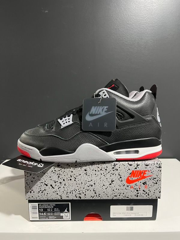 NEW SIZE 13M Jordan 4 Retro Bred Reimagined
