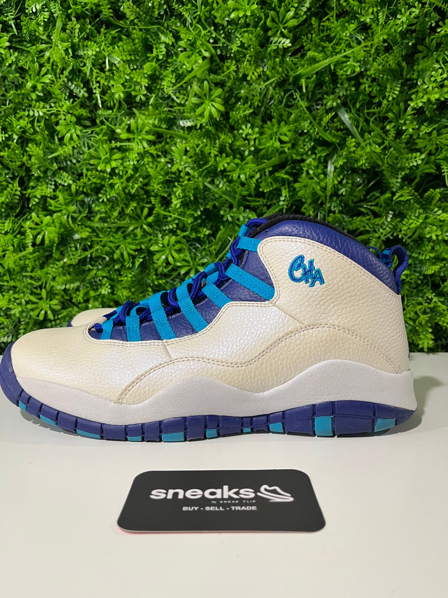 USED Air Jordan 10 Retro Charlotte Hornets 310805-107 SIZE 9.5M NO BOX