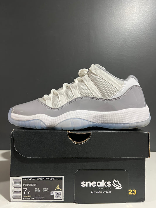 USED Air Jordan 11 Retro Low GS Cement Grey 528896-140 SIZE 7Y OG ALL AG25-142