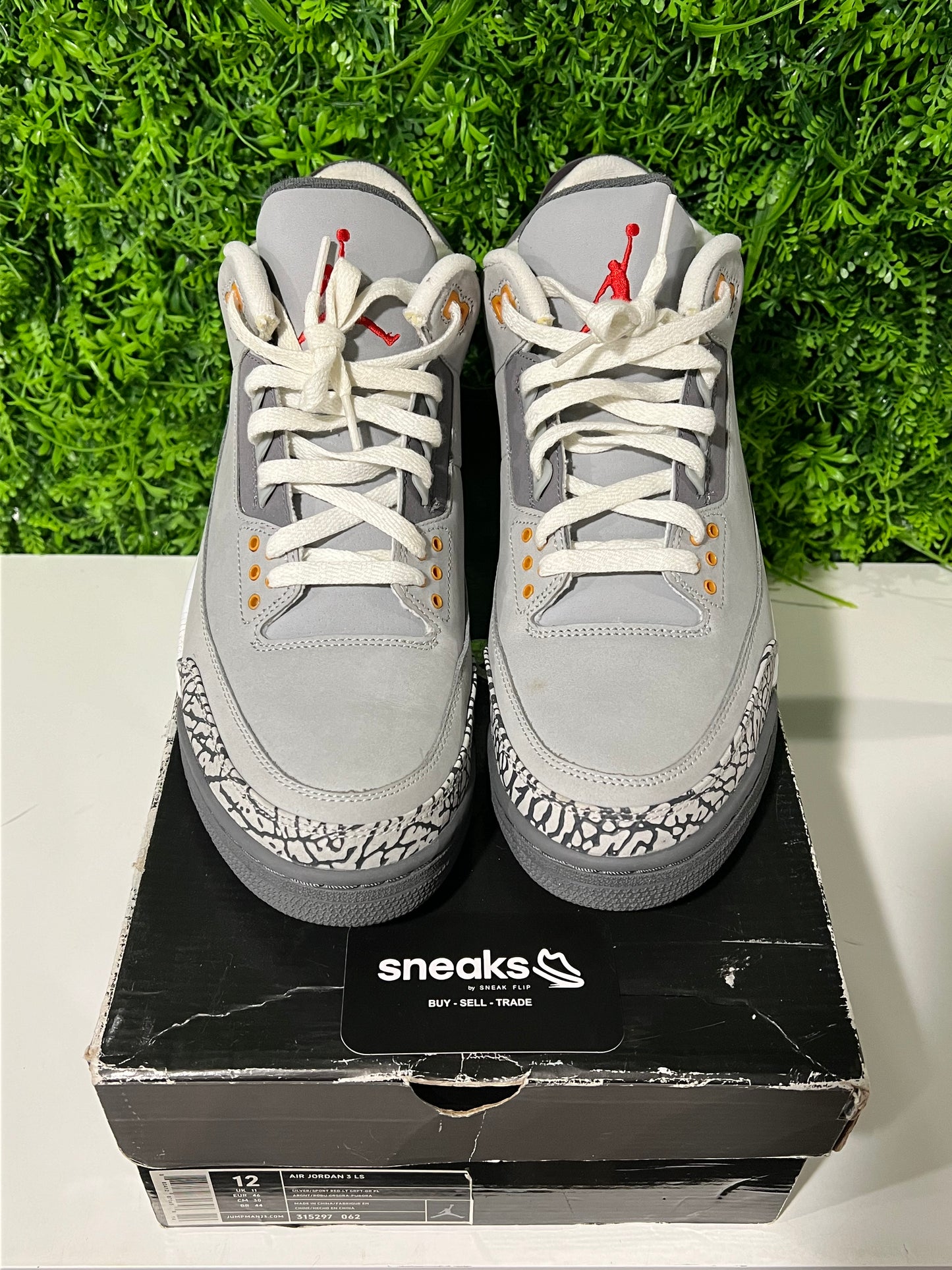 USED Air Jordan 3 Retro LS Cool Grey 2006 315297-062 SIZE 12M OG ALL
