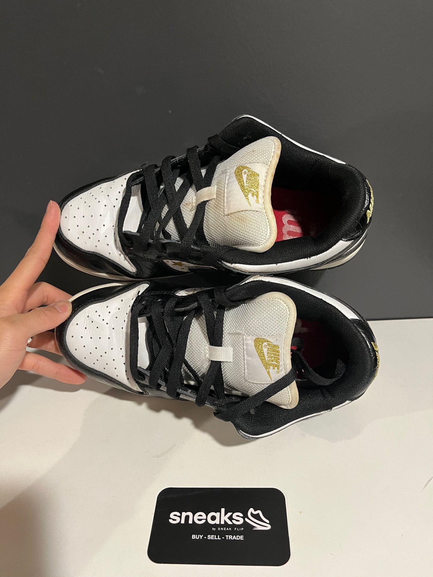 USED Supreme x Dunk Low OG SB QS Black DH3228-102 SIZE 7M NO BOX