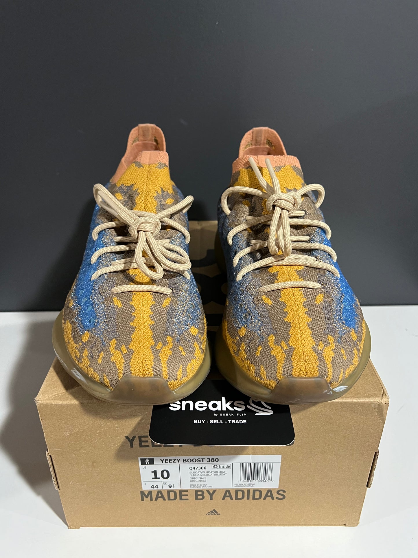 USED Yeezy Boost 380 Blue Oat Non-Reflective Q47306 SIZE 10M OG ALL AG25-272