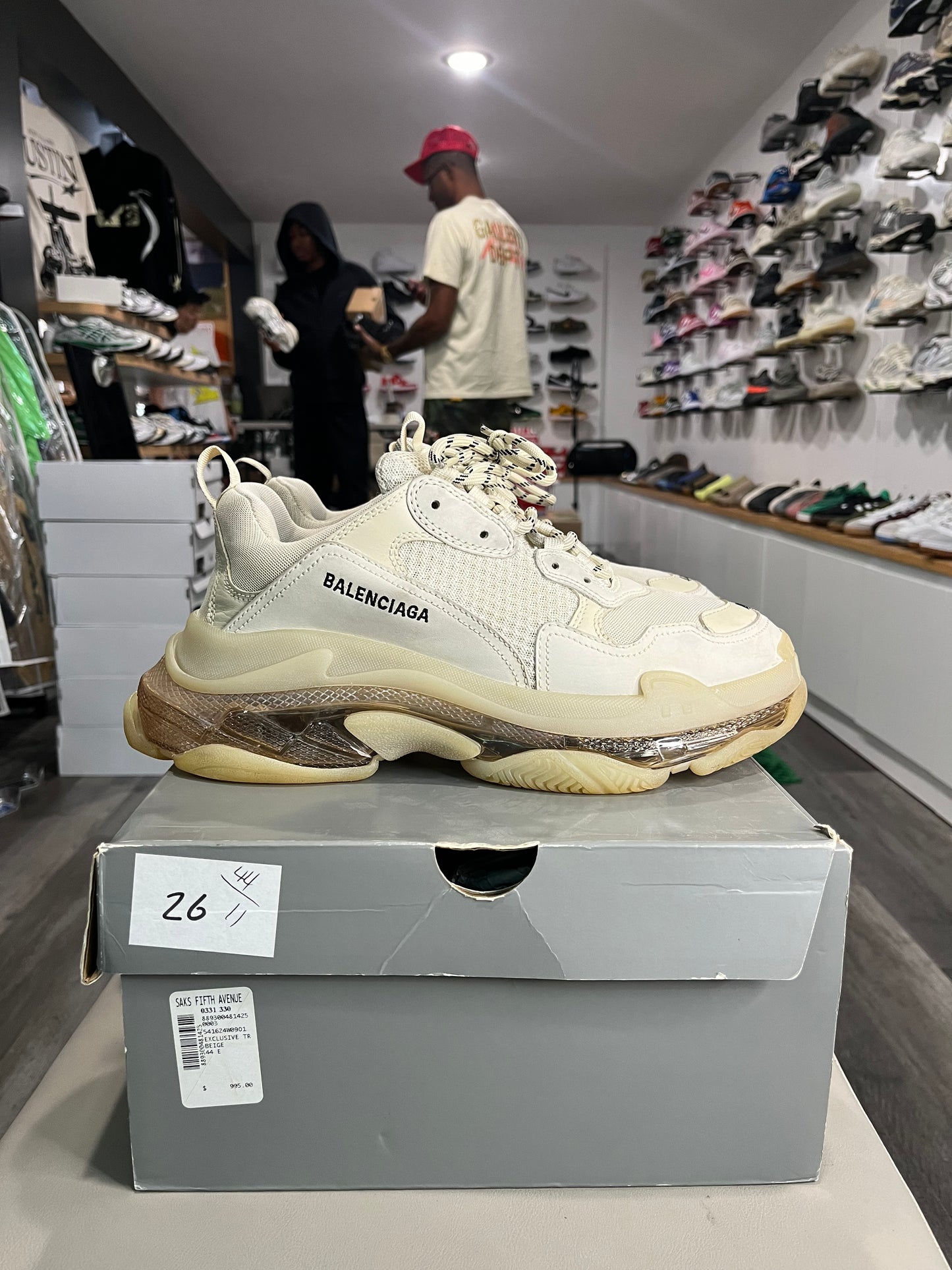 Balenciaga Triple S Sneaker Clear Sole - Beige 541624 SIZE 11M USED