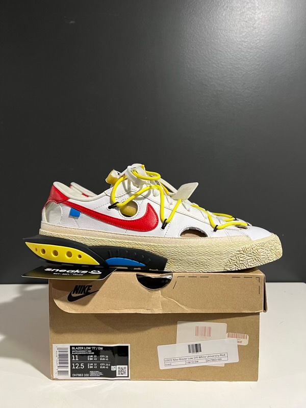 USED SIZE 11M Nike Blazer Low Off-White University Red - Used