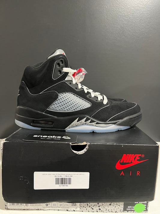 USED Air Jordan 5 Retro OG Black Metallic Reimagined HF3975-001 SIZE 9.5M OG ALL JN25-122