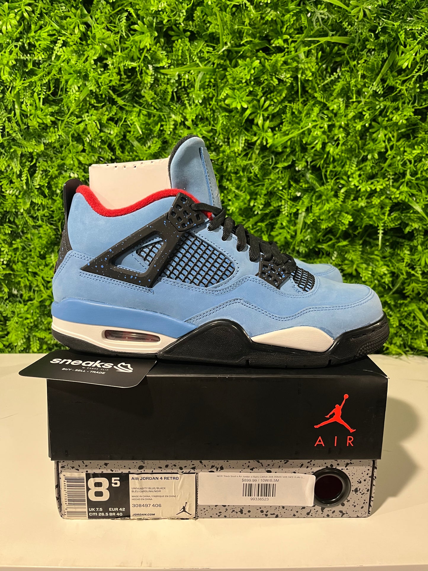 NEW Travis Scott x Air Jordan 4 Retro Cactus Jack 308497-406 SIZE 8.5M OG ALL