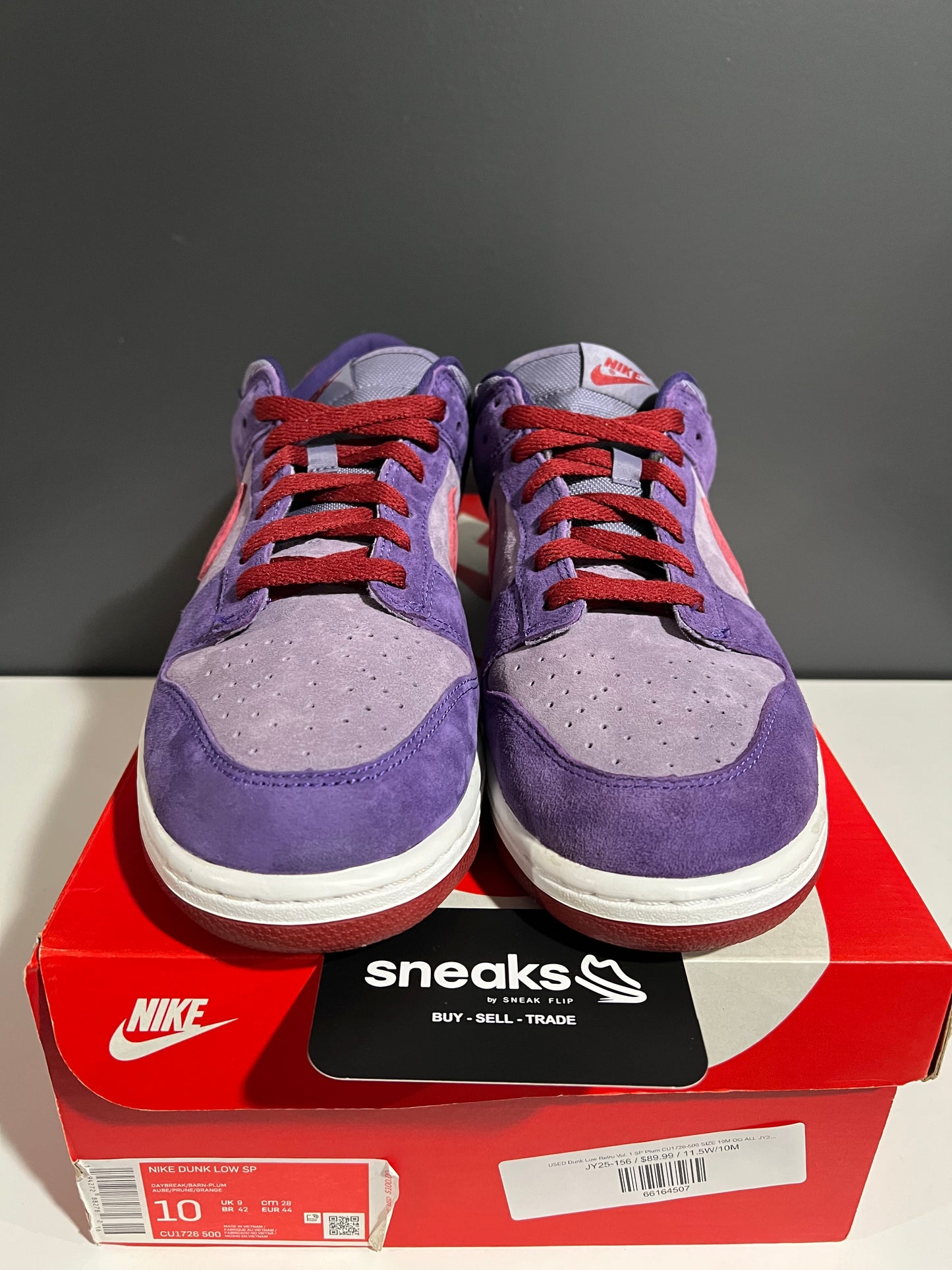 USED Dunk Low Retro Vol. 1 SP Plum CU1726-500 SIZE 10M OG ALL JY25-156